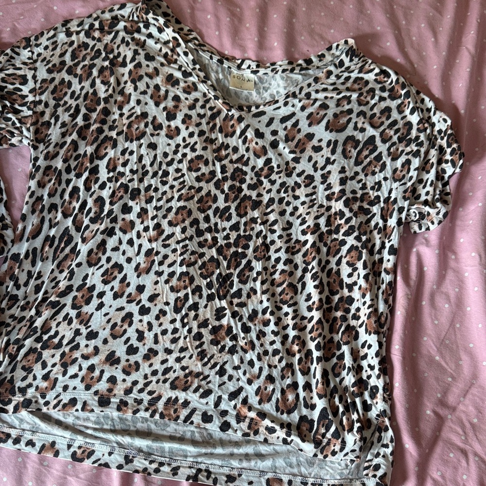 Soma Leopard Print Pajama Top
